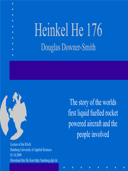 Heinkel He 176 Douglas Downer-Smith