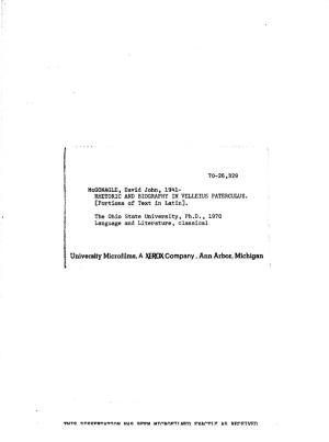 University Microfilms. a Xeroxcompany, Ann Arbor
