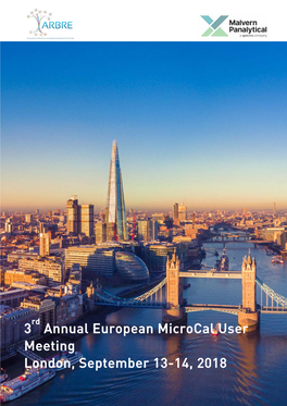 3 Annual European Microcal User Meeting London, September 13-14, 2018