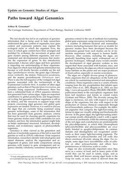 Paths Toward Algal Genomics