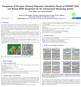 Comparison of Receptor-Oriented Dispersion Calculations Based On