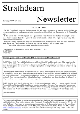 February 2009.Vol.9 Issue 1 Newsletter