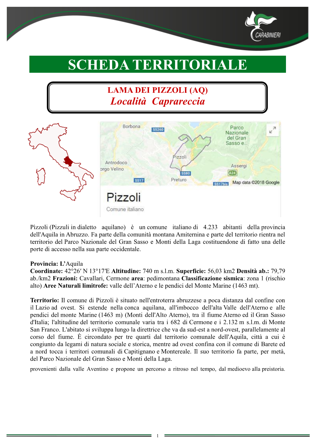 16.1 Scheda Fossir PIZZOLI