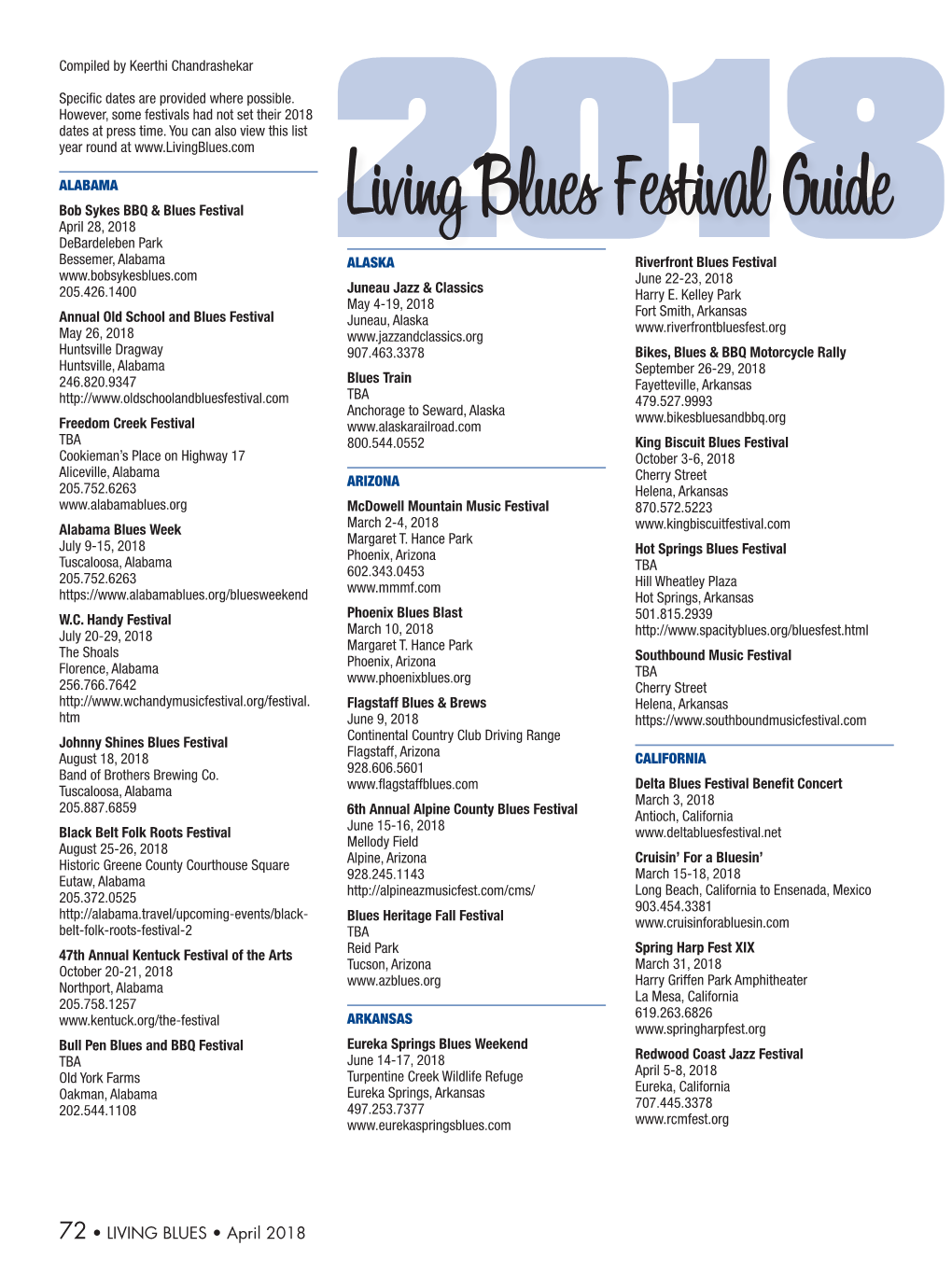 Living Blues 2018 Festival Guide