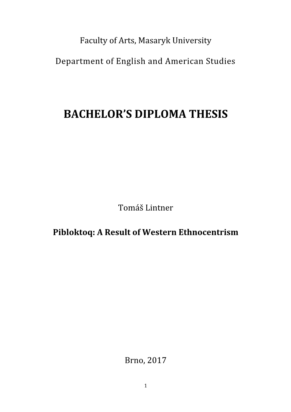 Bachelor's Diploma Thesis