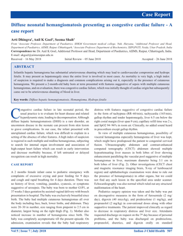 Diffuse Neonatal Hemangiomatosis Presenting As Congestive Cardiac Failure - a Case Report