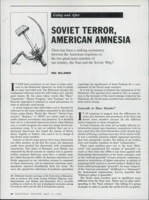 Soviet Terror, American Amnesia