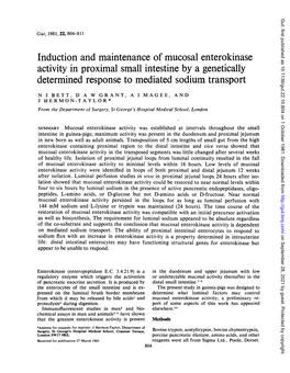 Induction and Maintenanceof Mucosal Enterokinase Activity in Proximal