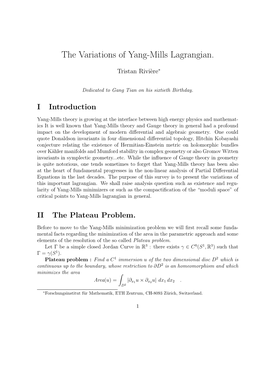 The Variations of Yang-Mills Lagrangian