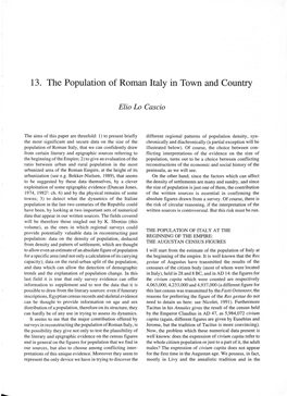 13. the Population of Roman Italy in Town and Country