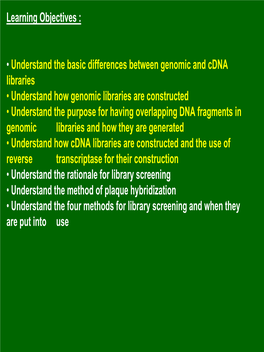 Construction of a Cdna Library