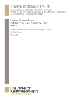 Between Idealism and Realism a Few Comparative Reflections and Proposals on the Appointment Process of the Inter-American Commission and Court of Human Rights Members