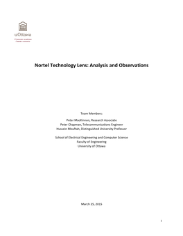 Nortel Technology Lens: Analysis and Observations