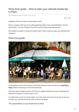 Paris Food Guide – How to Plan Your Ultimate Foodie Trip to Paris