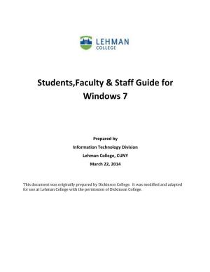 Students,Faculty & Staff Guide for Windows 7
