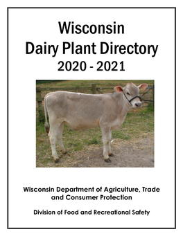 Wisconsin Dairy Plant Directory 2020 - 2021