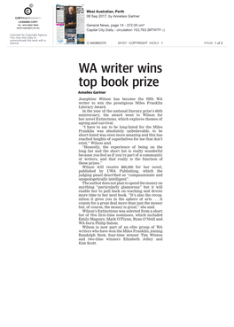 WA Writer Wins Top Book Prize