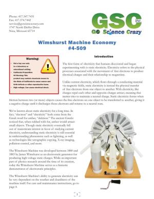 Wimshurst Machine Economy #4-509