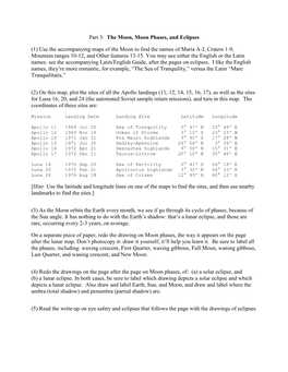 The Moon, Moon Phases, and Eclipses