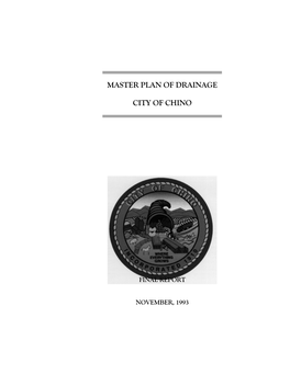 Master Plan of Drainage City of Chino, California