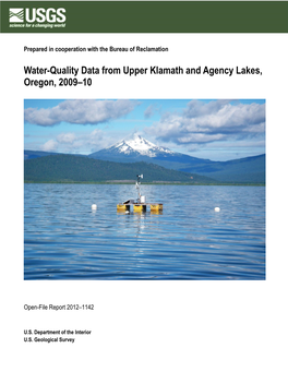 Water-Quality Data from Upper Klamath and Agency Lakes, Oregon, 2009–10