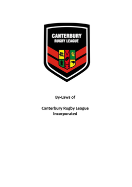 By-Laws of Canterbury Rugby League Incorporated