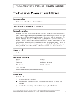 The Free Silver Movement and Inflation