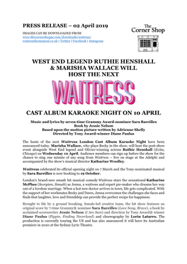 West End Legend Ruthie Henshall & Marisha Wallace