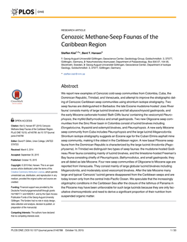 Cenozoic Methane-Seep Faunas of the Caribbean Region