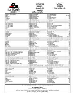 Car & Truck Part Prices