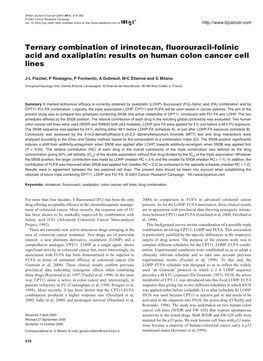 Results on Human Colon Cancer Cell Lines