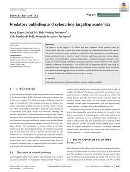 Predatory Publishing and Cybercrime Targeting Academics