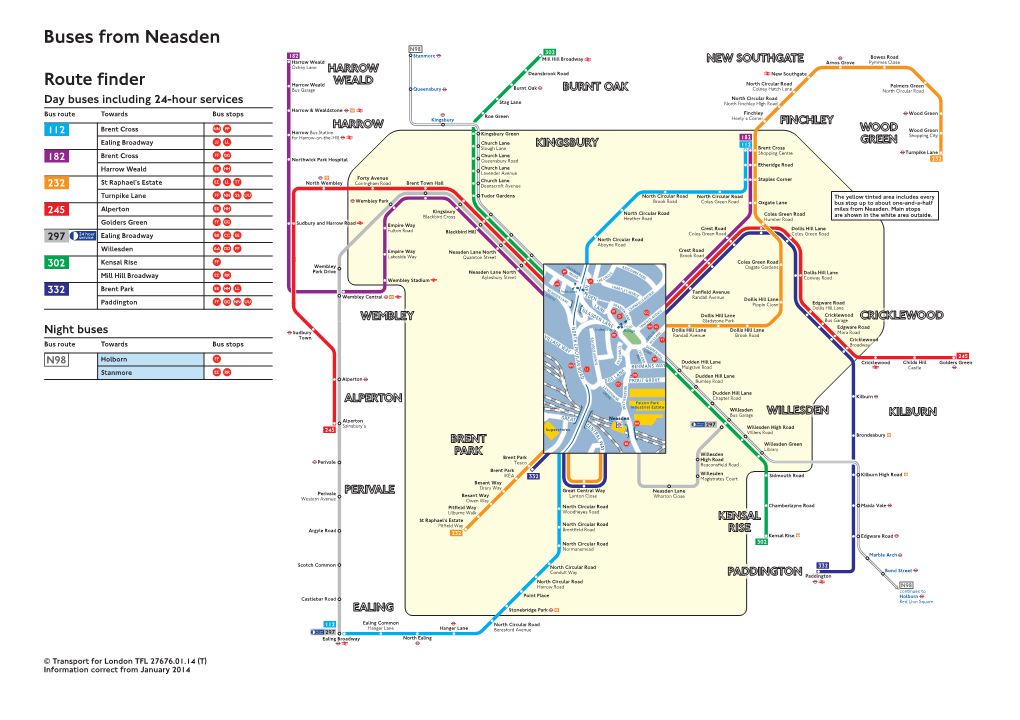 Buses from Neasden