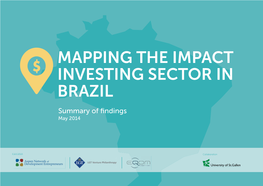 MAPPING the IMPACT INVESTING SECTOR in Brazil