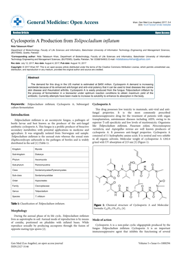 Cyclosporin a Production from Tolipocladium Inflatum