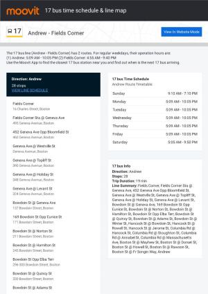 17 Bus Time Schedule & Line Route