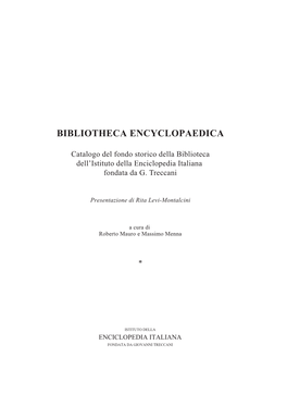 Bibliotheca Encyclopaedica