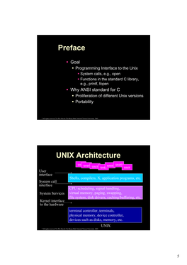 Preface UNIX Architecture