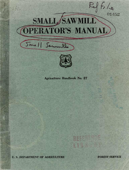 Small Sawmill Operator's Manual