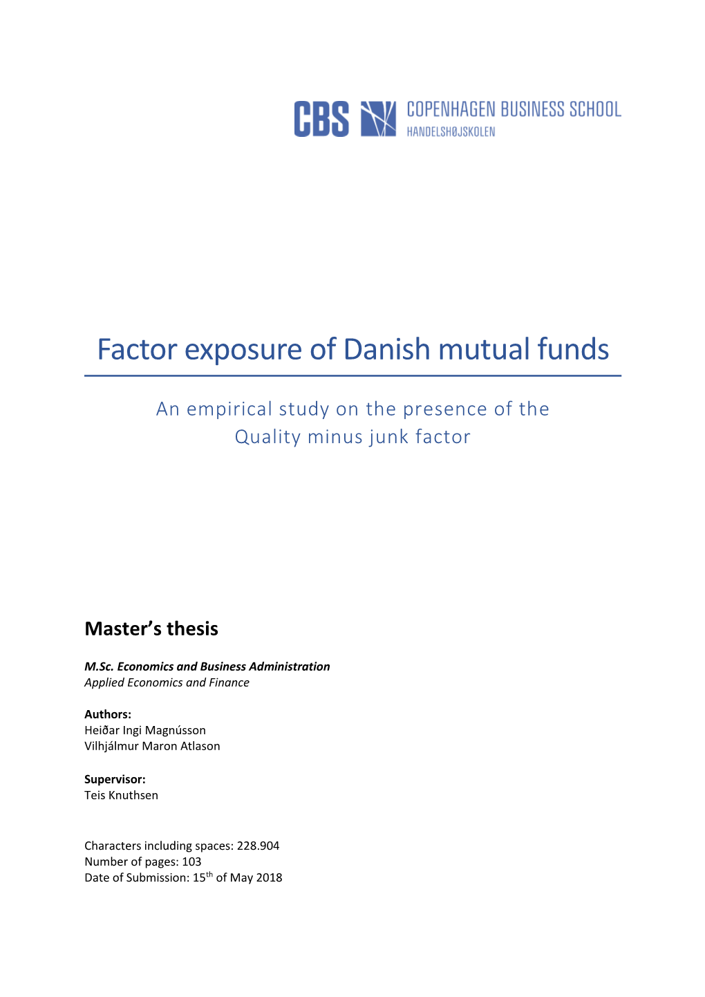 Factor Exposure of Danish Mutual Funds