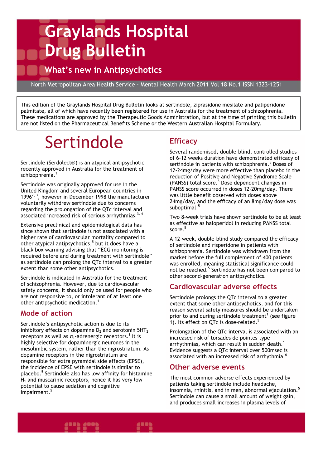 Graylands Hospital Drug Bulletin