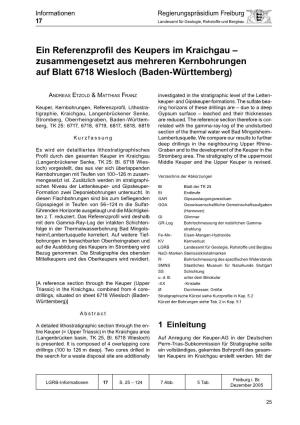 Ein Referenzprofil Des Keupers Im Kraichgau – Zusammengesetzt Aus Mehreren Kernbohrungen Auf Blatt 6718 Wiesloch (Baden-Württemberg)