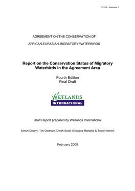 Report on the Conservation Status of Migratory Waterbirds in the Agreement Area