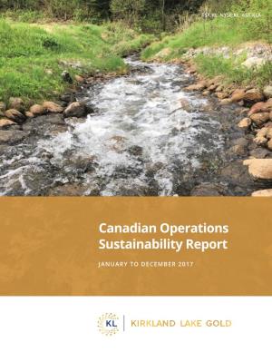 Canadian Operations Sustainability Report