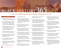 BLACK HISTORY365 Courtesy of the AT&T Alabama African American History Calendar