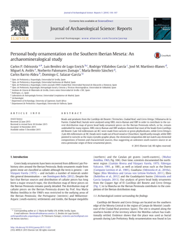 Personal Body Ornamentation on the Southern Iberian Meseta: an Archaeomineralogical Study