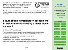 Extreme Precipitation Assessment in Western Norway