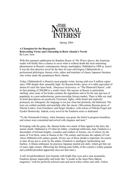 2004 04, the National Interest, 'A Champion for the Bourge…