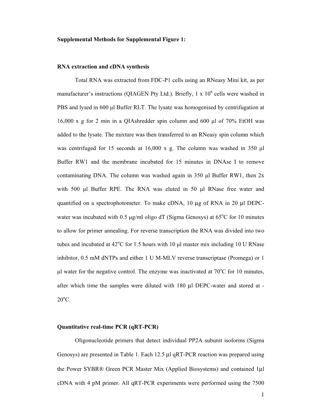 1 Supplemental Methods for Supplemental Figure 1: RNA