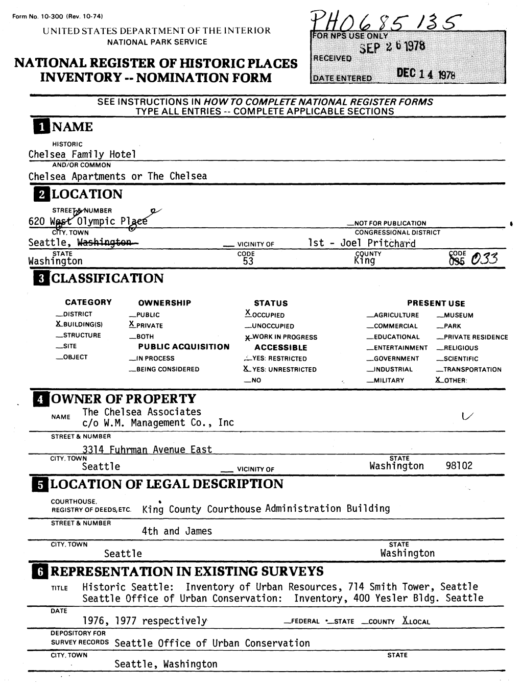 National Register of Historic Places Inventory - Nomination Form